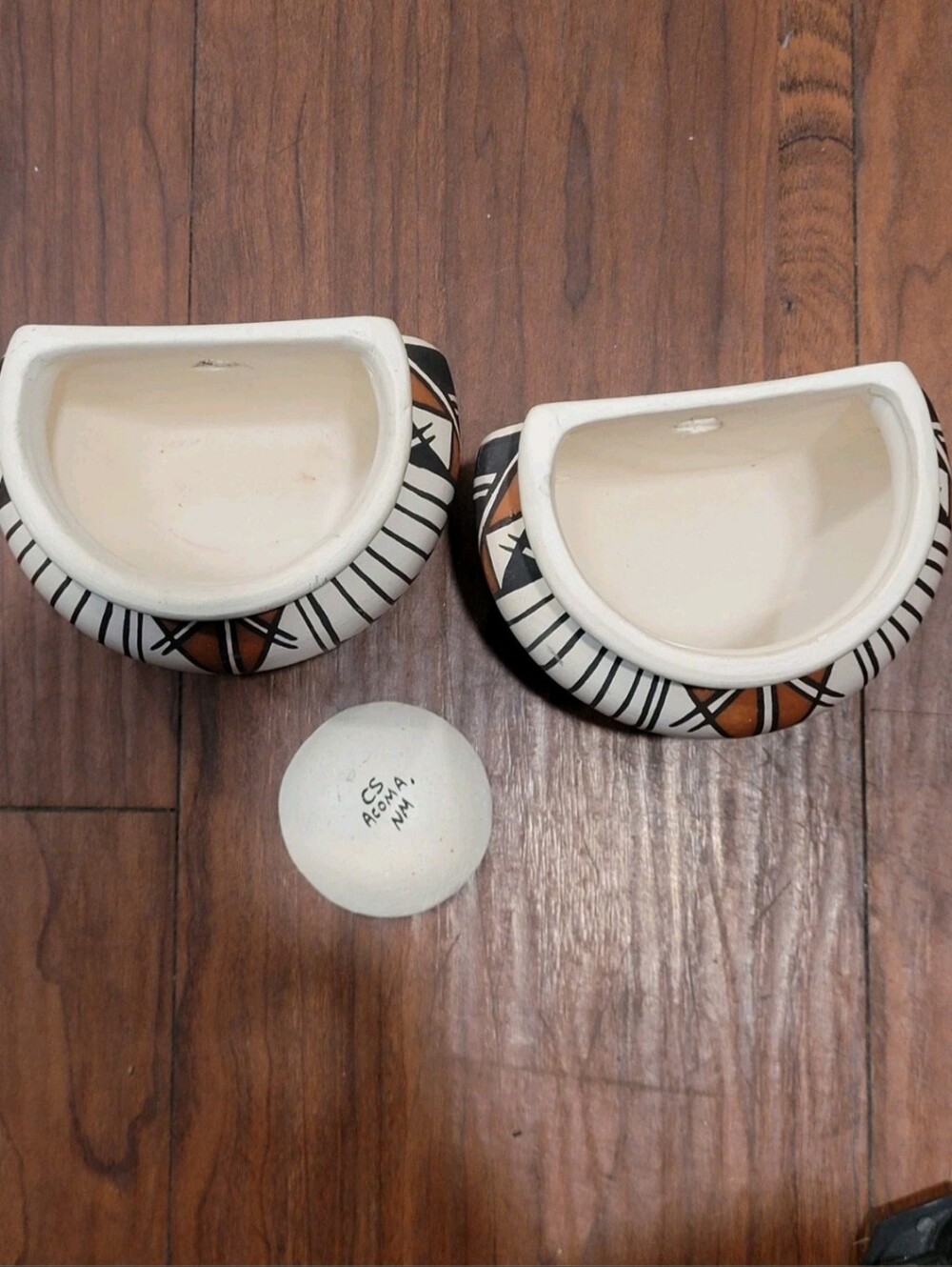 Acoma Pottery Native American Art Wall Pots - Picture 3 of 6